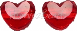 00864 Acryl perle rund herz Rot 18mmx16mm 7 stück