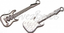 01508 Bedel gitaar Antiek zilver (nikkelvrij) 59mmx18mmx3mm 3 stuks