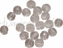 01203 Acryl kraal rond Facet Transparant 7,5mm 20 stuks