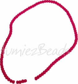 03477 Glaskraal streng ±40cm Jelly Rood 4mm 1 streng