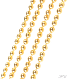 J-0029 Jasseron Ball chain Goudkleurig (Nikkelvrij) 1,5mm ±1 meter