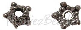 02936 Kralenkap ster Antiek zilver (Nikkelvrij) 3mmx8mm 15 stuks