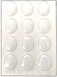 EPOX-0004 Epoxy dot stickers ovaal (Plak cabochon) Transparant 25mmx18mm 1 vel (12 cabochons)