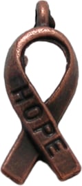 01800 Anhänger ribbon of hope Kupferfarbe (Nickelfrei) 18mmx7mm