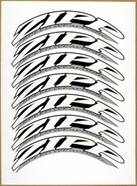 Set van 12 Zipp 404 wielstickers wit grijs