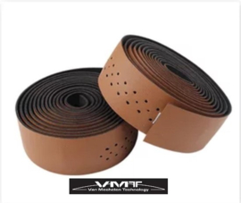 VMT retro stuurlint kunstleer met gaatjes bruin premium quality