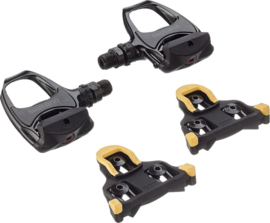 Shimano SPD-SL racefiets pedalen R540 glossy black + set schoenplaatjes Shimano SH11 koersfiets