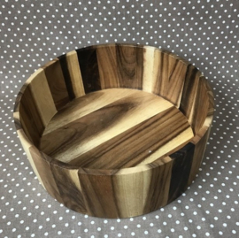 Voetenbad, Ø 35 cm, 2 kleuren naturel en zwart, hout