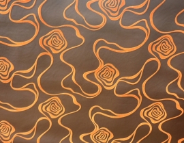 Vyva Fabrics - Agua - Derrytex Zeta Orange Cocoa