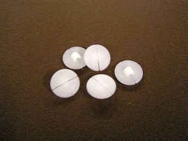Tegenknopen sleuf wit (28mm)