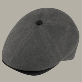 Pet 'Auke' - canvas / leather- look newsboy cap - antraciet grijs - maat 56/58/60