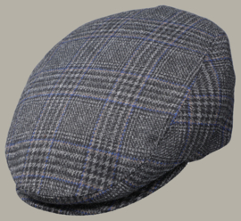 Pet 'Paul' - flat-cap - antraciet wolmix geruit - maat 58-59-60