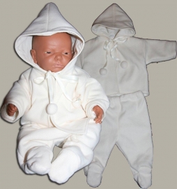 Arsa Baby setje `Casper` - dooppakje - ecru wollen fleece - maat 62