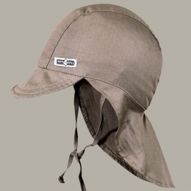 Hoed 'Teun' taupe/bruine zonnehoed met flap UV - maat 47/49  