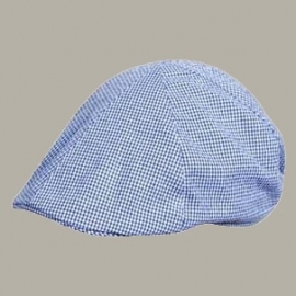 Pet 'Senn' - driver-cap - donkerblauw/ wit geruit - maat 51/53