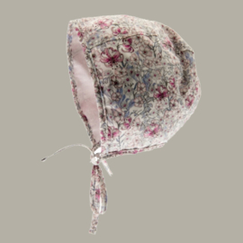Bonnet 'Esther Liberty' Pink - reversible bloemen dessin - maat 46 - CTH Mini