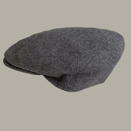 Pet 'Daaf' - flat-cap - uni grijs wollen - maat 58/60