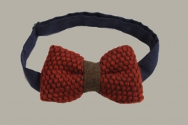 Bow-Tie 'Red Wool' Vintage - rood wollen vlinderstrik - volwassen maat