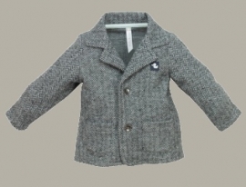 Ducky Beau blazer Antra - antraciet tweed visgraat - maat 50 - DB01