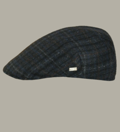 Pet 'Heynric' - flat-cap - blauw wollen geruit - maat 56