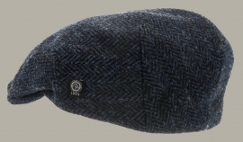 Pet 'Edward Harris Tweed Blue' - flat-cap - blauw wollen - maat 60/61/62 - CTH Ericson