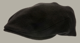 Pet 'Edward Melton Black' - zwart wollen flat-cap - maat 58/62 - CTH Ericson