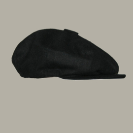 Pet `Bartje` - newsboy cap - zwart wollen - maat 63 - FP/PE