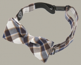 Bow-Tie 'Knut' Flannel Blue/Brown - vlinderstrik blauw/bruin geruit - kindermaat - CTH Mini