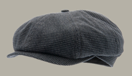 Pet 'Alan Petite Blue' - newsboy cap - blauw pied-de-poule - maat 61 - CTH Ericson