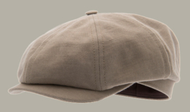 Pet 'Alan Slub Kahki' - newsboy cap - kaki lichtbruin - maat 58/60/61 - CTH Ericson