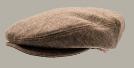 Pet `Carl Herringbone Brown` - flat-cap met oorflappen - bruin visgraat - maat 52/56/62 - CTH Mini/Ericson