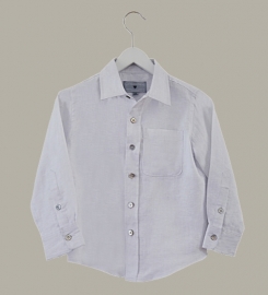 Little Linens wit linnen overhemd - maat 86 - LL39