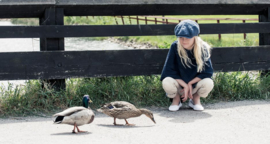 Pet 'Gordon Ramie Blue' - newsboy cap - blauw - maat 46 - CTH Mini