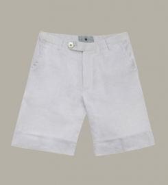 Little Linens wit linnen bermuda shorts (valt ruim) - maat 98/104 - LL45