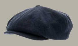 Pet 'Branson Ramie Blue' - newsboy cap - donkerblauw - maat 59/61 - CTH Ericson