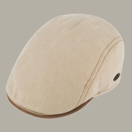 Pet 'Laurent' - beige canvas katoenen flat-cap - maat 60