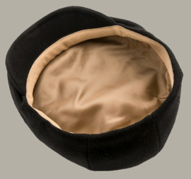 Pet 'Edward Melton Black' - zwart wollen flat-cap - maat 58/62 - CTH Ericson