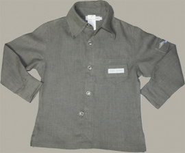 Cloggies Childwear antraciet linnen overhemd 'Fabian' - maat 110 - CLG01