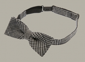 Bow-Tie 'Knut' Glencheck Black - vlinderstrik zwart geruit - kindermaat - CTH Mini