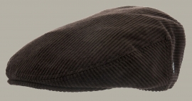 Pet 'Philip Corduroy Brown' - flat-cap met oorflappen - bruin rib - maat 46 - CTH Mini