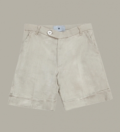 Little Linens 'Sand' linnen bermuda shorts (valt ruim) - maat 92 - LL41