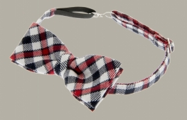 Bow-Tie 'Knut' Flannel Check - vlinderstrik rood/blauw geruit - kindermaat - CTH Mini