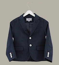 Little Linens 'Midnight Navy' linnen donkerblauwe blazer - maat 122 (valt klein) - LL47