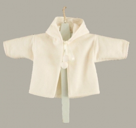 Arsa Baby jasje `Casper` - doopjasje - ecru wollen fleece cape - maat 68 