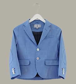 Little Linens 'Heritage Blue' linnen blauwe blazer - maat 92 - LL51