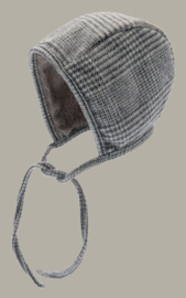 Bonnet 'Esther Glencheck Blue-Grey' - maat 42/44/50 - CTH Mini