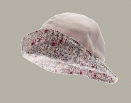 Hoedje 'Eve' Liberty Lily Pink' - roze gebloemd katoenen hoedje voor meisjes - maat 48 - CTH Mini