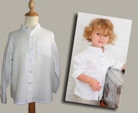 Little Linens ecru linnen `granddad` overhemd - nieuw - maat 68 - LL01