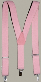 Bretels - licht roze - maat kind - 85 cm.