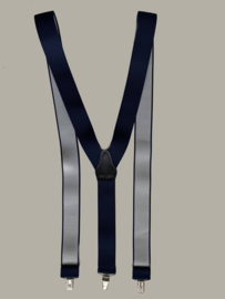 Bretels - donkerblauw - smalle clips - maat 134 t/m volwassen maat